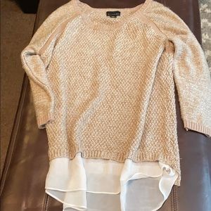 Metaphor Marled layered w chiffon sweater